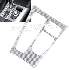 碳銀 亮光真碳纖維排檔面板貼片 B款 適用於 07-09 E71 X6 X6M E70 X5 X5M