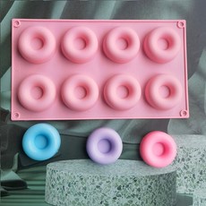베이킹 팬 실리콘 도넛 몰드 과자 초콜릿 케이크 디저트 DIY 장식 도구 베이글 머핀 메이커, 01 011pink, 1개