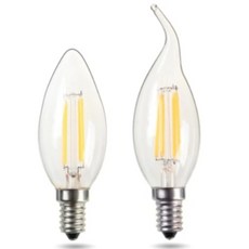 神燈燈飾 愛迪生仿鎢絲燈泡 Led 工業風燈泡 蠟燭造型燈泡, 10個, 白光,復古玻璃【尖頭款】4w