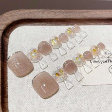 PAULA'S NAIL 腳穿戴甲 冰透裸色, FNP018-粉霧幻境,L號, 1個