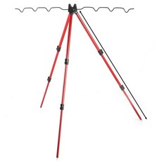 낚싯대 받침대 삼각형 구조 야외 낚시용 거치대, 빨간색