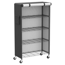 지퍼 와이어 랙 선반 커버가 스토리지 방수 보호 홈 야외 유닛, 01 black only cover, 01 China Mainland, 13 76x36x137cm, 1