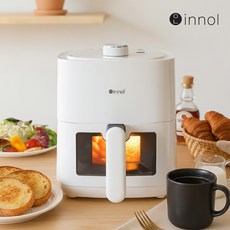 이놀 투명창 심플 1인용 2리터 에어프라이어 집들이선물, 화이트, EW043