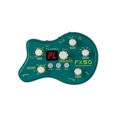 [미국수입정품] FLAMMA FX50 연습 기타 페달 멀티 이펙트 미니 휴대용 40가지 드럼 리듬 15 32 패치 튜너 기능 유선 및 배터리 전원 모두 지원 295627, FX50 Green