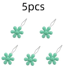 노인용 쉬운 바느질 바늘 장치 꽃 모양 실 꿰기 가죽 공예 도구 바느질 바느질 바느질 액세서리 1PC, 05 Green-5pcs