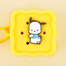 미니 실리콘 파우치(옐로우) 스퀘어 전신 포차코