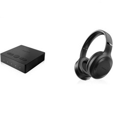 에펀 아우라캐스트 및 블루투스 헤드폰 + 방송 송신기 TV 공공 청취용 오버이어 편안함 마이크 포함 Aux오디오 공유. 가정 교회 박물관용 게이밍1대1
