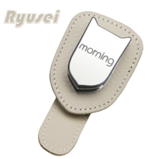 Ryusei 자동차 선글라스 클립 선바이저 썬글라스 안경 카드 2 in1 수납 거치대 무료각인 기아 호환 쏘렌토 카니발 스포티지 K8 셀토스 모닝 레이 R038, 1개, Morning-베이지