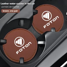 호환 2Pcs 차량 코스터 매트 워터 컵 병 Foton Sauvana Tunland GratourGT IM6 IM8 IX5 IX7 원정 자동 Anti, 02 브라운
