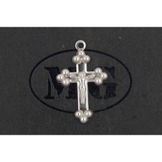 沐錦 316不鏽鋼吊墜 有耳十字架不鏽鋼片 @100入 DIY飾品材料, 1個, (316L)100入/瓶