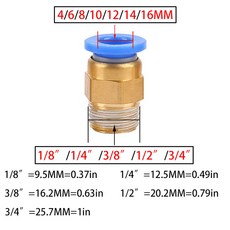 10PCS 공압 공기 커넥터 피팅 PC 8MM 6MM 12MM 파이프 스레드 4MM 10MM 호스, 1/8