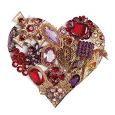 의류 전사지 보석 큐빅 하트 의류 가방 리폼 열접착 전사지, 1개