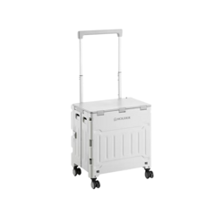 摺疊購物車手拉車 - 輕便行李車買菜車收納箱儲物箱萬用手推車, 【灰色/四輪50L/杯架】, 1個