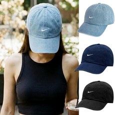 [나이키 정품] 나이키 데님 모자 볼캡 연청 진청 흑청 커플 스우시