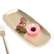 방짜유기 타원형 생선접시 유기접시 플레이팅접시 한정식식기, 소