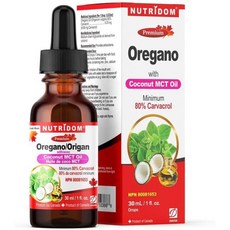 캐나다 NUTRIDOM 뉴트리돔 오레가노 with MCT 오일 드롭스, 30ml, 6개