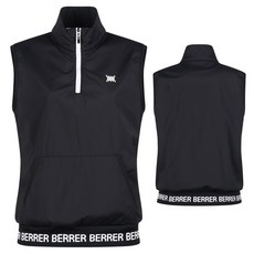 여자 심플 솔리드 블랙 골프 기모 반집업 베스트 싱글골퍼 중년여성