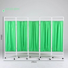 병원 가림막 파티션 피부샵 병풍 학교 병실 파란색 철제 가리개, 그린 5패널, 1개, 그린 5패널