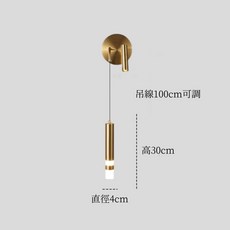 HUGO LIGHTING 雙壁吊燈 垂式投射燈 簡約床頭燈 樓梯間壁燈, 金色 /台灣明緯自然光 /超商限購1盞