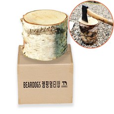 통나무 모탕 자작나무 마른 굵은 장작 절단목 통장작 베어독스 아홉산 캠핑, 1개
