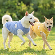 애드퍼피 강아지옷 대형견 김장조끼 뽀글이조끼 누빔 후리스, 1개, 김장조끼플로랄블루