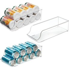 냉장고 또는 식료품 저장실용 디자인 소다 캔 디스펜서 - 3개 세트 투명 미국산, Pack of 6