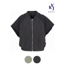 김영주골프 봄가을 집업 배색 반팔 조끼 여성 바람막이 골프 베스트 DPFLVE71 2654357