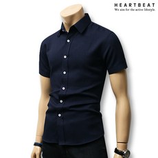 Heartbeat Renkus 短袖南方修身防皺短袖立領襯衫隊服 Dandy 男士大碼襯衫