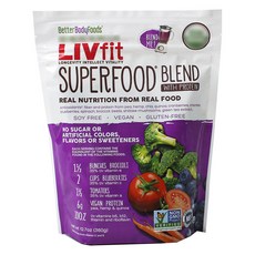Better Body Foods Livfit 超級食物綜合蛋白, 360g, 1個