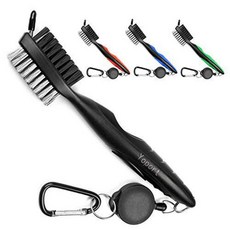 요포트 골프 클럽 브러쉬 앤 그루브 클리너 Yoport Golf Club Brush & Groove Cleaner, 블랙+블랙, 그린, 1개