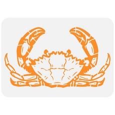 1개 플라스틱 속이 빈 드로잉 페인팅 스텐실 템플릿 (스크랩북 패브릭 타일 바닥 가구 나무 등에 페인팅 가능) - 게 모양 29.7x21cm