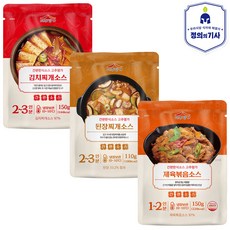 고추명가 집밥 베스트 체험세트3종/ 김치찌개소스150g+된장찌개소스110g+제육볶음소스150g