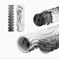 룰루레몬 폼롤러 미니 더블롤러 EVA 필라테스 헬스 요가 종아리 딱딱한 근막이완 마사지 연예인 제니 마블 인테리어소품, 1개, Black/White