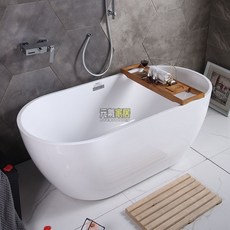 亞克力加寬深泡家用無縫一體簡約小浴缸獨立式成人浴盆, 白色單缸,1.2米, 1個