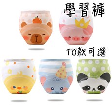 大臉款 學習褲 六層紗學習褲 練習褲 戒尿布 尿布褲 兒童內褲 內褲 110碼 100碼 90碼 訓練褲 防水尿布褲, 1個, 兔子,90碼