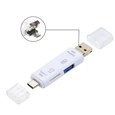 Olaf OTG 유형 C 마이크로 tf sd 카드 리더 c-usb otg 어댑터 6 in 1 USB 3.0 TF 플래시 드라이브, 05 5 in 1 White