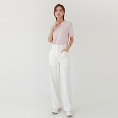 화이트베어 허리밴딩 스판 여성 와이드 골프바지 WB719
