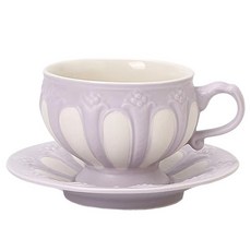 루비코코 북유럽 프린세스 도자기 엔틱 커피잔 세트, 1개, 라벤더