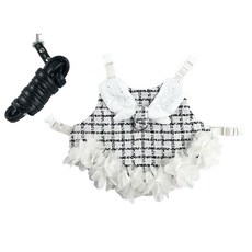 토끼 하네스와 목줄 세트 기니피그 하네스 조끼 작은 페럿 햄스터를 위한 사랑스러운 귀여운 드레스, S, 1