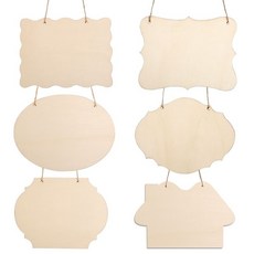 創意木牌實木掛牌 木質掛牌空白定制異形木片教室手工可掛式刻字木製幼兒園diy, C-70  多角門牌,10件套件, 1個