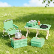 skansol 미니어처 DIY 캠핑용품 8pcs 세트, 1개, 그린