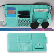 1팩 자동차 선글라스 선바이저 오거나이저 홀더 선글라스 문서 카드 선바이저용 면허증 운전, 블루.