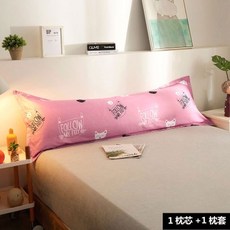 雙人長枕頭 1.2m/1.5m/1.8m 床枕芯 情侶長枕 抱枕 靠背枕 助眠枕, 雙人枕芯+枕套貓咪寶貝 1米