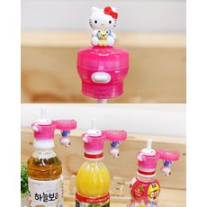 키티 마스코트 원터치 스트로 페트병캡