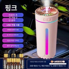 차량용 미니 가습기 회사 독서실 캠핑용 가정용 책상용 탁상용, 핑크 플러그인모델 +오션 코튼코어6개, 기본 모델명/품번