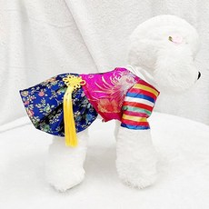 fooi 귀여운 강아지한복 핸드메이드 애견 한복 고양이한복, 분홍, 1개