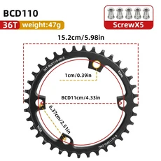자전거정비R9200 R7100/8100 UT DA 110BCD용 자전거 체인휠 12단 네로우 와이드 톱니 로드 바이크 싱글 디, 01 빠른, 11 Hollow 36T