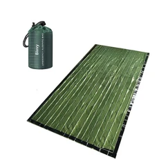 비상 침낭 초방수 Mylar 보온 담요 경량 서바이벌 침낭 캠핑 하이킹에, Green