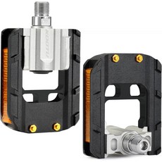 도로 BMX MTB 자전거를 위한 반사 스트립이 있는 쿠투 자전거 페달 유니버설 9/16인치 산악 미끄럼 방지 알루미늄 합금 페달, New Black