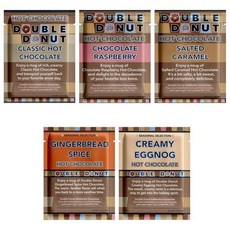 더블 도넛 맛 핫 초콜릿 패킷 버라이어티 팩 클래식 라즈베리 솔티드 캐러멜 & 페퍼민트 포함 18개 카운트, All Flavors Variety Pack, 18 Count (Pack of 1)